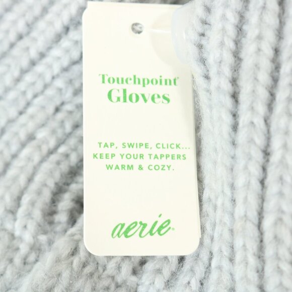 Aerie Touchpoint Gloves Gray Touchscreen Gloves Knit Women's One Size - Picture 3 of 8